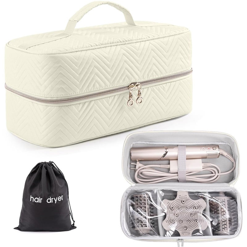 ELCUPA Hair Tools Travel Case with Black Hair Dryer Bag, Large Hair Tools Travel Carrying Case for Shark FlexStyle/SmoothStyle - Hair Air Wrap Dryer Storage Case Flat Curling Iron Travel Organizer - Image 1